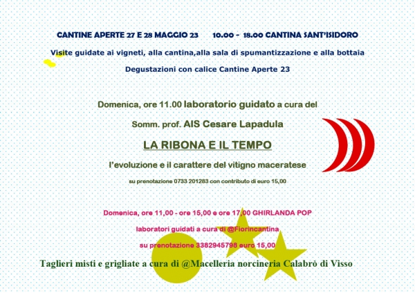 Cantine Aperte 27 e 28 maggio 2023